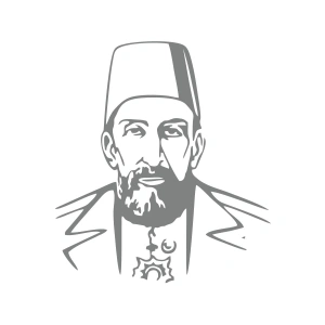 2.Abdülhamit Silüet Sticker 17x17 Cm Gri