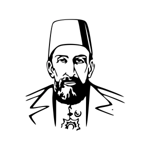 2.Abdülhamit Silüet Sticker 17x17 Cm Siyah