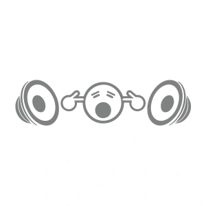 Yüksek Müzik Araba Sticker 17x17 Cm Gri