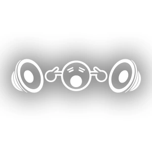 Yüksek Müzik Araba Sticker 17x17 Cm Beyaz