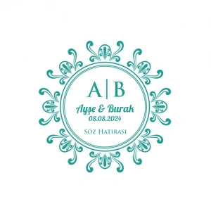 Klasik Dikdörtgen Mühür Kına Nişan Düğün 3x3 cm özel etiket / 50 adet sticker