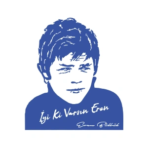 İyi Ki Varsın Eren Araba Sticker 17x17 Cm Mavi