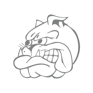 Bulldog Araba Sticker 17x17 Cm Gri