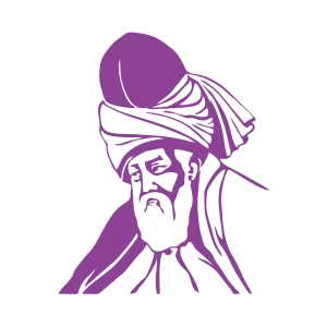 Mevlana Araba Sticker 17x17 Cm Mor