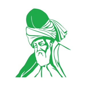 Mevlana Araba Sticker 17x17 Cm Yeşil