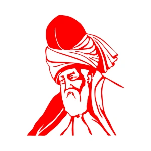 Mevlana Araba Sticker 17x17 Cm Kırmızı