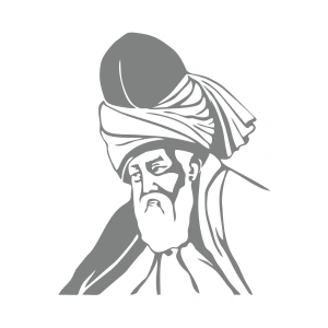 Mevlana Araba Sticker 17x17 Cm Gri