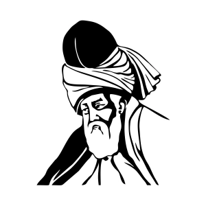 Mevlana Araba Sticker 17x17 Cm Siyah