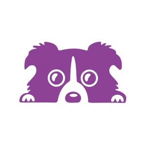 Köpek Araba Sticker 17x17 Cm Mor