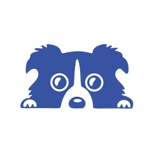 Köpek Araba Sticker 17x17 Cm Mavi