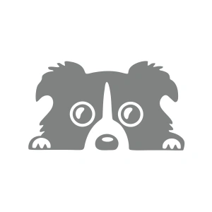 Köpek Araba Sticker 17x17 Cm Gri