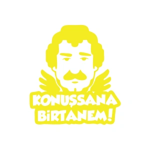 Müslüm Gürses Silüet Araba Sticker 17x17 Cm Sarı