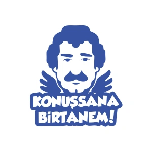 Müslüm Gürses Silüet Araba Sticker 17x17 Cm Mavi