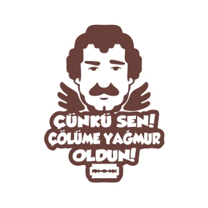 Müslüm Gürses Silüet Araba Sticker 17x17 Cm Kahverengi