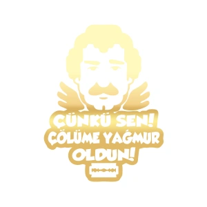 Müslüm Gürses Silüet Araba Sticker 17x17 Cm Gold