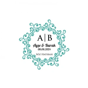 Klasik Dikdörtgen Mühür Kına Nişan Düğün 3x3 cm özel etiket / 50 adet sticker