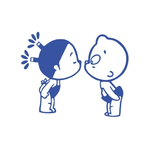 Bebekler Araba Sticker 17x17 Cm Mavi