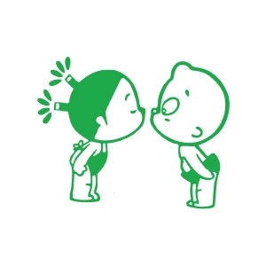 Bebekler Araba Sticker 17x17 Cm Yeşil