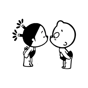 Bebekler Araba Sticker 17x17 Cm Siyah