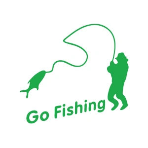 Go Fishing Araba Sticker 17x17 Cm Yeşil