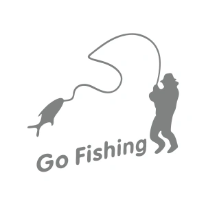 Go Fishing Araba Sticker 17x17 Cm Gri