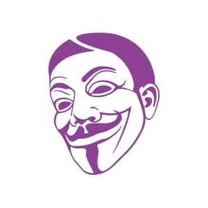 V For Vandetta Araba Stickeri 17x17 Cm Mor