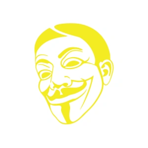 V For Vandetta Araba Stickeri 17x17 Cm Sarı