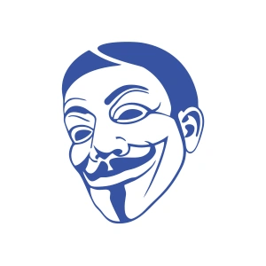 V For Vandetta Araba Stickeri 17x17 Cm Mavi