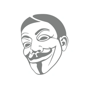 V For Vandetta Araba Stickeri 17x17 Cm Gri