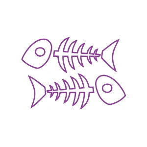 Kılçık Araba Stickeri 17x17 Cm Mor