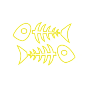 Kılçık Araba Stickeri 17x17 Cm Sarı