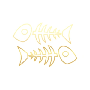 Kılçık Araba Stickeri 17x17 Cm Gold