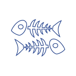 Kılçık Araba Stickeri 17x17 Cm Mavi