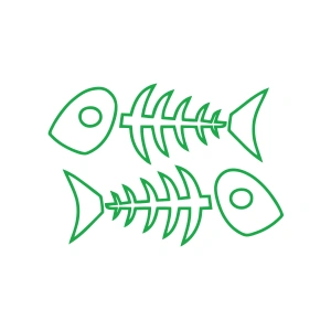 Kılçık Araba Stickeri 17x17 Cm Yeşil