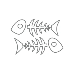 Kılçık Araba Stickeri 17x17 Cm Gri