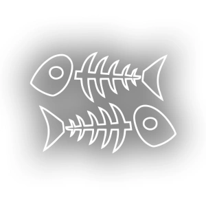 Kılçık Araba Stickeri 17x17 Cm Beyaz