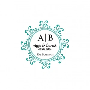 Klasik Desenli Dikdörtgen Mühür Kına Nişan Düğün 3x3 cm özel etiket / 50 adet sticker