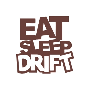 Eat Sleep Drift Araba Sticker 17x17 Cm Kahverengi