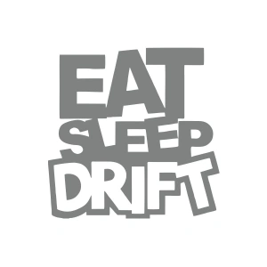 Eat Sleep Drift Araba Sticker 17x17 Cm Gri