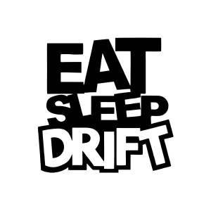 Eat Sleep Drift Araba Sticker 17x17 Cm Siyah
