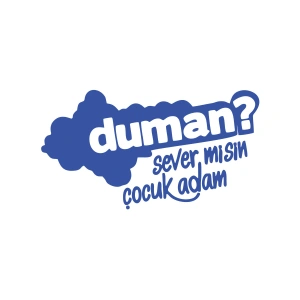 Duman Sever Misin Çocuk Adam Araba Sticker 17x17 Cm Mavi