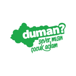 Duman Sever Misin Çocuk Adam Araba Sticker 17x17 Cm Yeşil