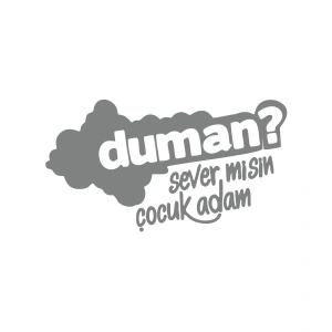 Duman Sever Misin Çocuk Adam Araba Sticker 17x17 Cm Gri