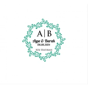 Çiçekli Oval Dikdörtgen Mühür Kına Nişan Düğün 3x3 cm özel etiket / 50 adet sticker