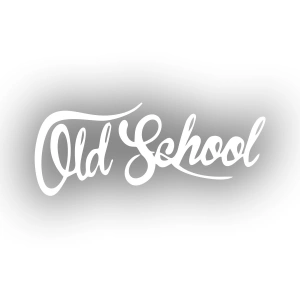 Old School Araba Sticker 17x17 Cm Beyaz