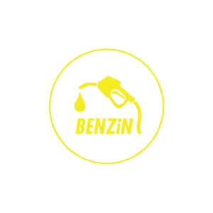 Benzin Araba Sticker 17x17 Cm Sarı