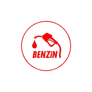 Benzin Araba Sticker 17x17 Cm Kırmızı