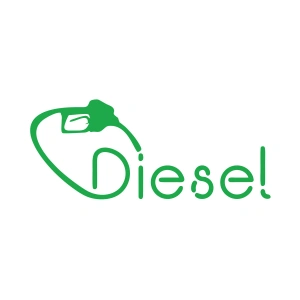Diesel Araba Sticker 17x17 Cm Yeşil