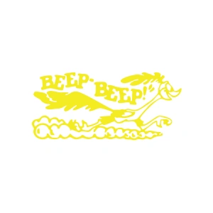 Beep Beep Araba Sticker 17x17 Cm Sarı