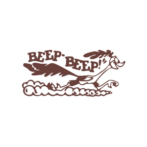 Beep Beep Araba Sticker 17x17 Cm Kahverengi